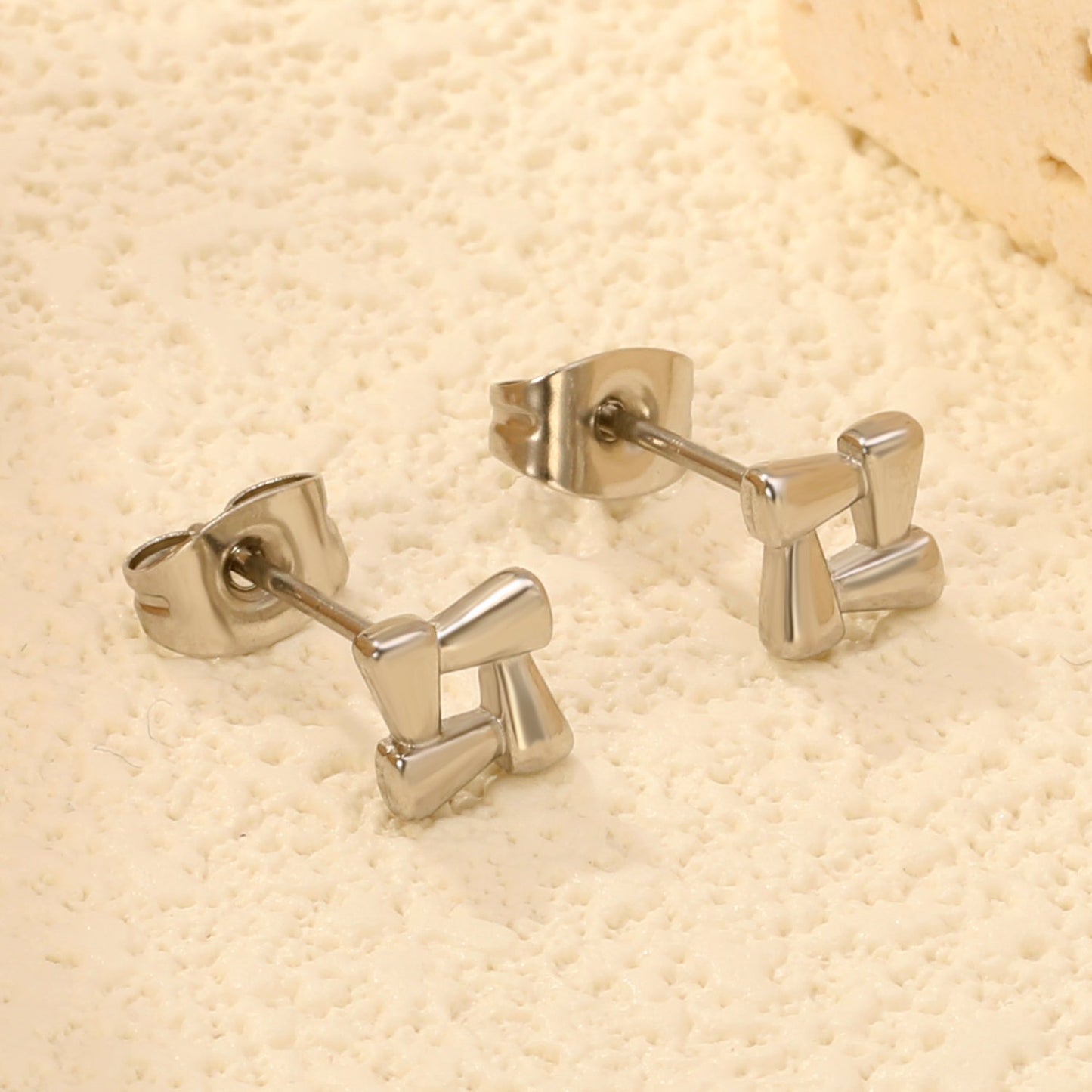 7.8 x 7.8 mm openwork square stud earrings, gold/steel color asonjewelry