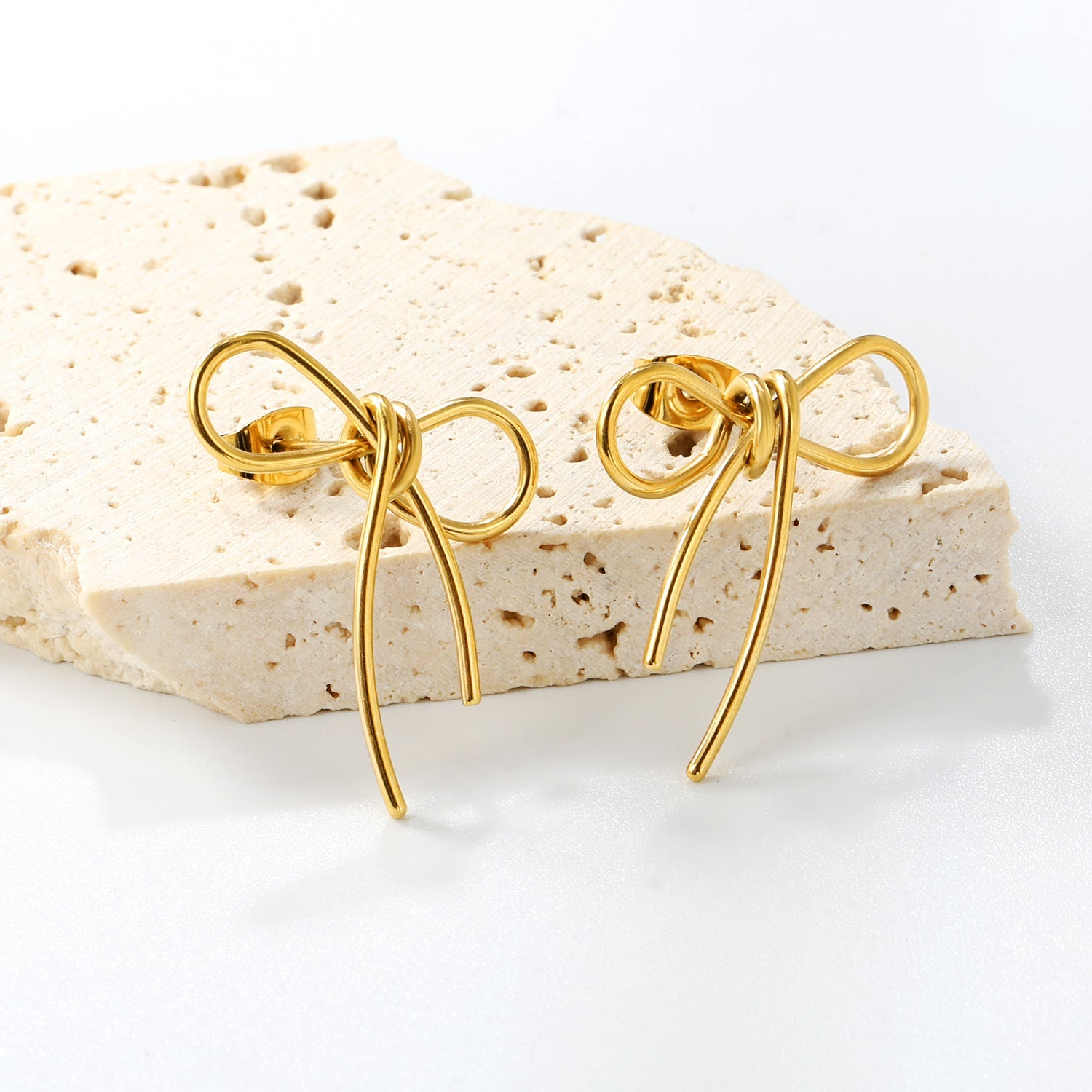 21*26mm bow earrings gold color asonjewelry
