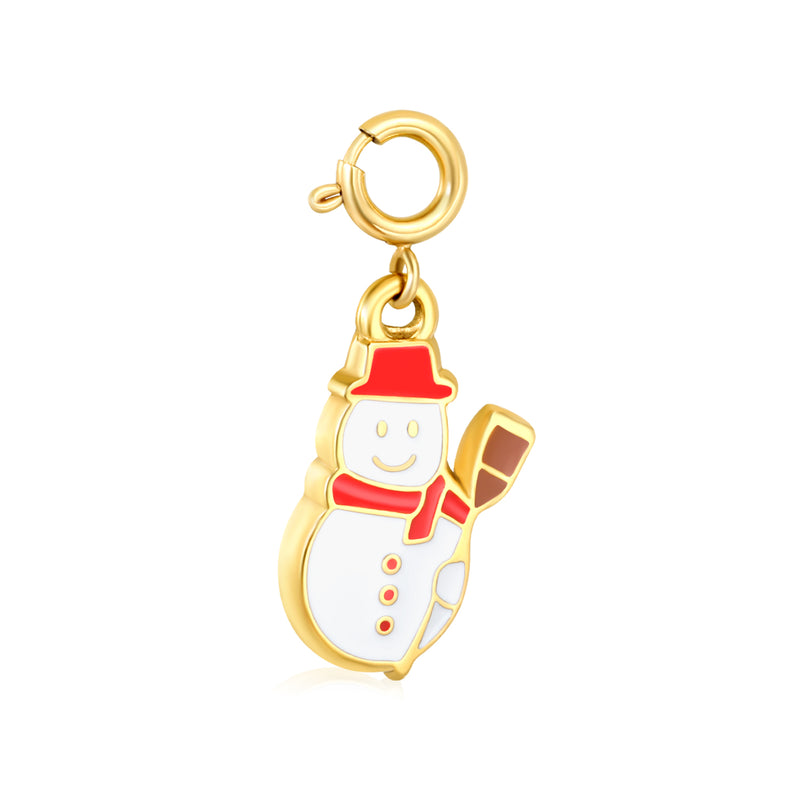13*18mm + Dripping Snowman 7mm Spring Clasp Accessory Gold