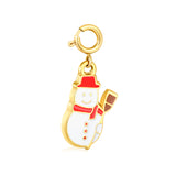 13*18mm + Dripping Snowman 7mm Spring Clasp Accessory Gold