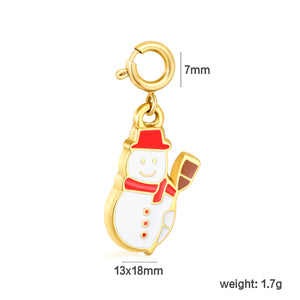 13*18mm + Dripping Snowman 7mm Spring Clasp Accessory Gold