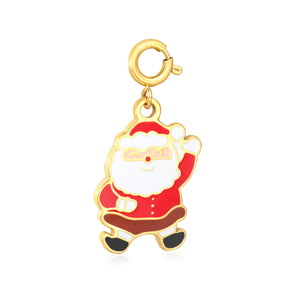 16*20mm Drip-Style Santa Claus 7mm Spring Clasp Accessory Gold