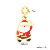 16*20mm Drip-Style Santa Claus 7mm Spring Clasp Accessory Gold