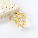 18.4*26.2mm Eye Split Ring Pearl/Turquoise/Malachite/ Golden 8