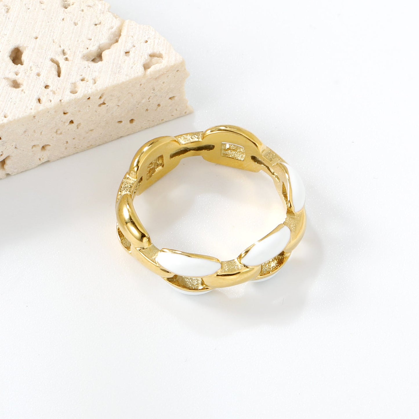 Height 6.5mm Ring-White/Purple/Pink/Blue Oil Drops Gold Color asonjewelry