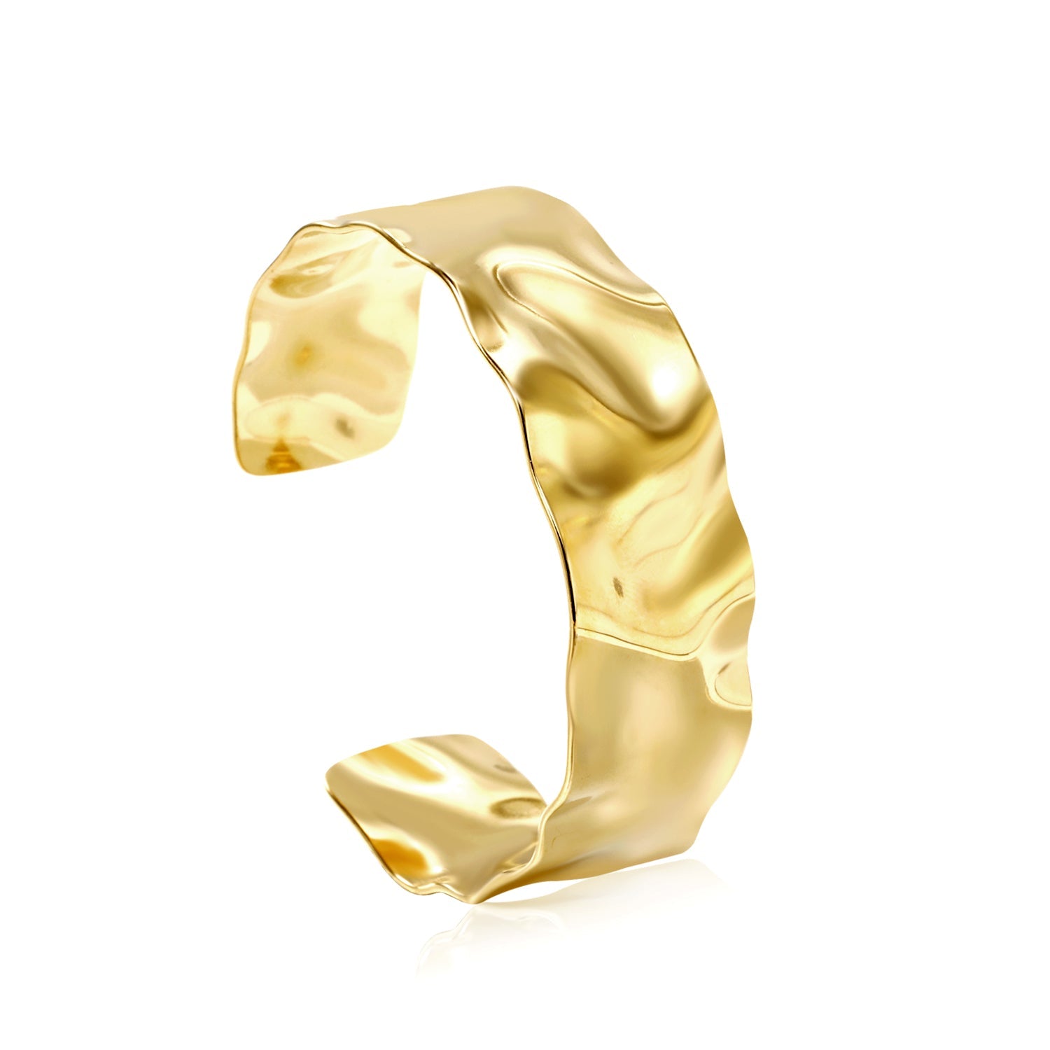 20mm Wide Open Soft Bangle Gold asonjewelry