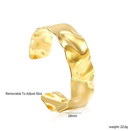 20mm Wide Open Soft Bangle Gold asonjewelry