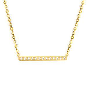 29.6 * 2.6mm single-cut CNC diamond pendant with 0.4 cross chain, 40 + 5cm + 6mm round tail tag. Necklace in gold