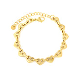 10.5*8.4mm series heart-shaped pendant 17+5cm+6mm round tail brand bracelet, steel color, gold color