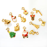 16*20mm Drip-Style Santa Claus 7mm Spring Clasp Accessory Gold