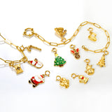 13*18mm + Dripping Snowman 7mm Spring Clasp Accessory Gold