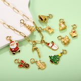 18.2*21mm Teardrop Christmas Tree with 7mm Spring Clip Accessory, Gold