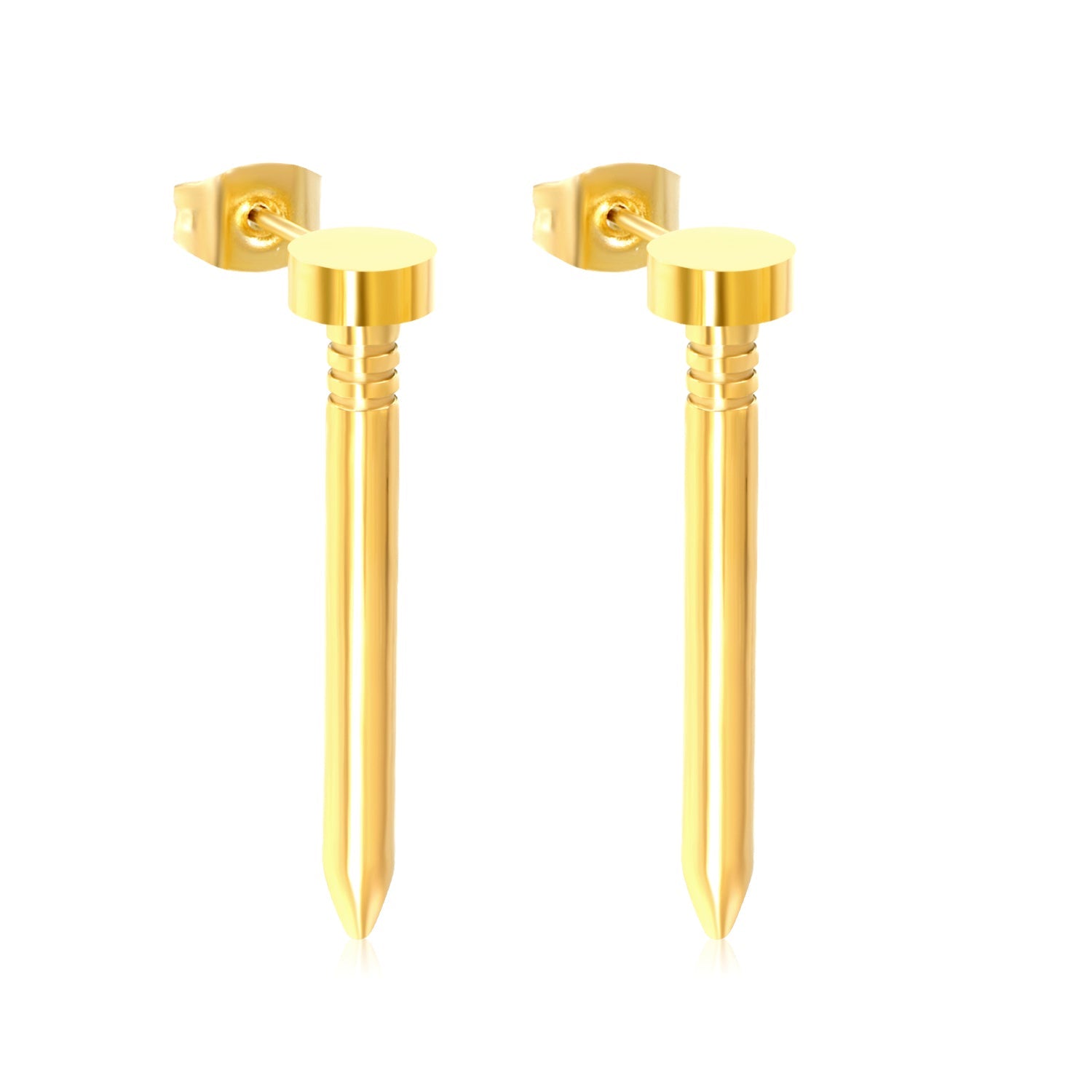 6*30mm stud earrings steel color/golden asonjewelry