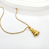 13.2*18mm Christmas Tree 0.9 Twisted Square Snake Chain 45+5cm + 6mm Round Tail Tag