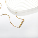 29.6 * 2.6mm single-cut CNC diamond pendant with 0.4 cross chain, 40 + 5cm + 6mm round tail tag. Necklace in gold