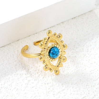 18.4*26.2mm Eye Split Ring Pearl/Turquoise/Malachite/ Golden 8 asonjewelry