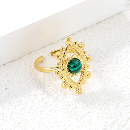 18.4*26.2mm Eye Split Ring Pearl/Turquoise/Malachite/ Golden 8 asonjewelry