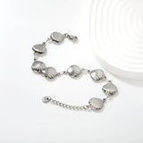 12*12.9mm 8 hollow shell accessories 18+3cm+6mm round tail brand bracelet steel color gold