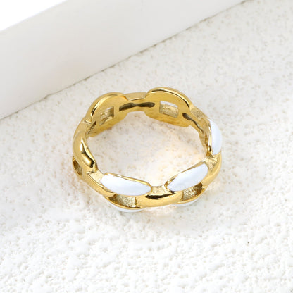 Height 6.5mm Ring-White/Purple/Pink/Blue Oil Drops Gold Color asonjewelry