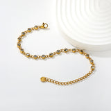 17 pieces of 4mm round-shaped jewelry with a 16+5CM + 6mm round tail design. Hand chain. Golden color