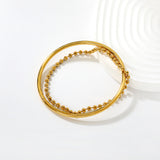 Width 3mm, inner diameter 60mm, 3mm round beads, 20cm bracelet, gold color