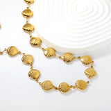 12*12.9mm 21 hollow shell accessories 45+5cm+6mm round tail brand necklace gold