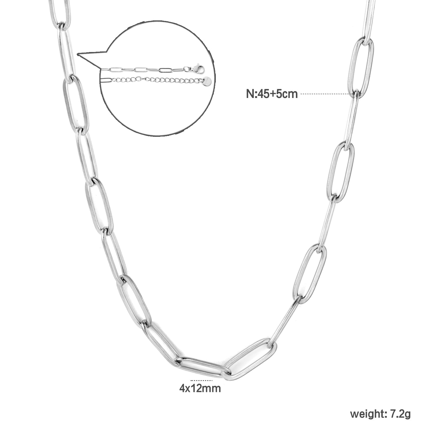 1*4*12mm long flat cross 45*5cm+6mm round tail pendant necklace steel color/gold color asonjewelry