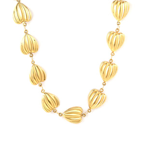 15x14mm 17 hollow heart-shaped 40+5cm+6mm round pendant, gold