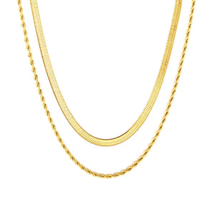 3mm x 40cm blade + 2mm x 45cm twisted double chain with 5cm chain + 10 x 3mm square tag. Steel color / gold color