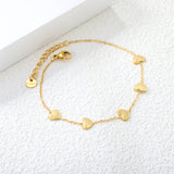 6.3*5.5mm heart-shaped black/purple/red/pink/dark blue oil-dripping accessories 0.3 cross chain *18+3cm+6mm round sign bracelet gold color