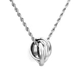 Small four sided mill necklace (OD 15mm ring size 5 pendant) 2.0 twist chain 40+5cm+6mm round tag steel color/golden color