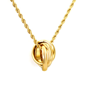 Small four sided mill necklace (OD 15mm ring size 5 pendant) 2.0 twist chain 40+5cm+6mm round tag steel color/golden color