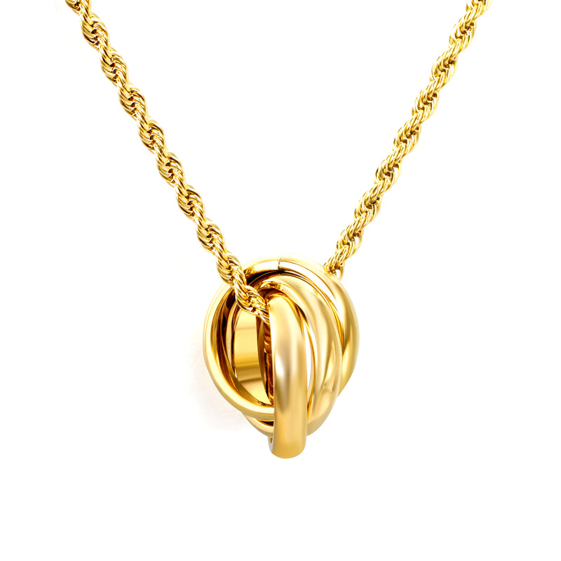 Small four sided mill necklace (OD 15mm ring size 5 pendant) 2.0 twist chain 40+5cm+6mm round tag steel color/golden color