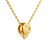Small four sided mill necklace (OD 15mm ring size 5 pendant) 2.0 twist chain 40+5cm+6mm round tag steel color/golden color