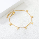 6 x 6mm Small Crown Accessories 17+3cm Bracelet Steel/Gold