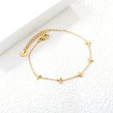 5.8mm Triangle Boomerang Accessory 0.3 Cross Chain*18+3cm+6mm Round Plaque Bracelet Golden