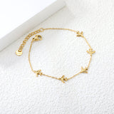 8.2*8mm Airplane Accessories 0.3 Cross Chain*18+3cm+6mm Round Plaque Bracelet Golden