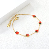 6*7mm Beetle Accessories 0.35 Cross Chain*18+3cm+6mm Round Plaque Bracelet Gold Color