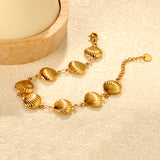 12*12.9mm 8 hollow shell accessories 18+3cm+6mm round tail brand bracelet steel color gold
