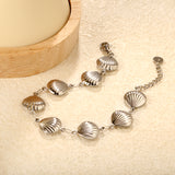 12*12.9mm 8 hollow shell accessories 18+3cm+6mm round tail brand bracelet steel color gold