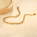 17 pieces of 4mm round-shaped jewelry with a 16+5CM + 6mm round tail design. Hand chain. Golden color