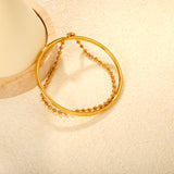 Width 3mm, inner diameter 60mm, 3mm round beads, 20cm bracelet, gold color