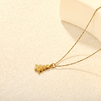 13.2*18mm Christmas Tree 0.9 Twisted Square Snake Chain 45+5cm + 6mm Round Tail Tag asonjewelry