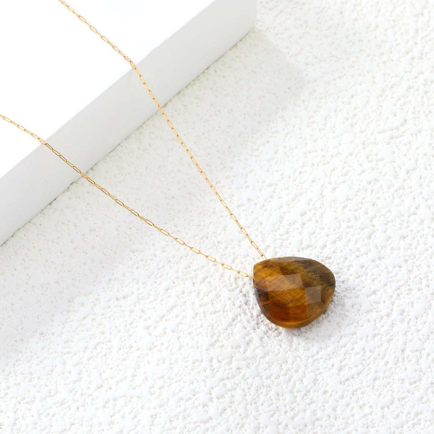 15.3mm Rhodochrosite/Yellow Tiger Stone/Dark Blue Stone/Green Stone/Amethyst/Pink Stone Pendant 0.3 Elongated Chain*40+5cm+6mm Round Plaque Necklace Gold Color asonjewelry