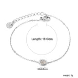 8.6 x 6.8mm raised edge oval 0.3 cross chain bracelet 18+3cm+6mm round pendant Steel color/gold color
