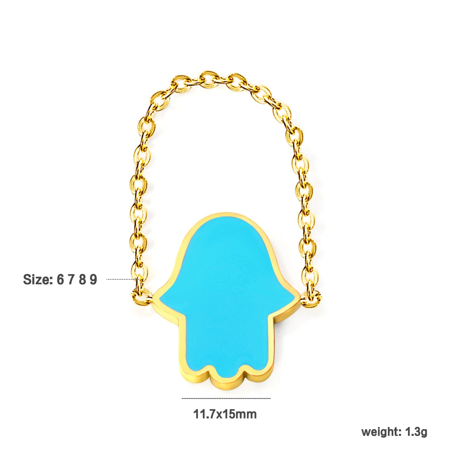 11.7*15mm palm with light blue/pink/dark blue oil drip soft ring Gold color asonjewelry