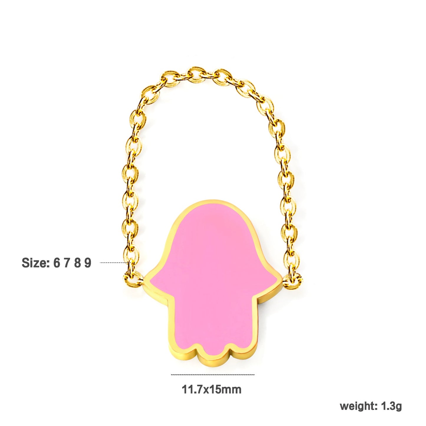 11.7*15mm palm with light blue/pink/dark blue oil drip soft ring Gold color asonjewelry