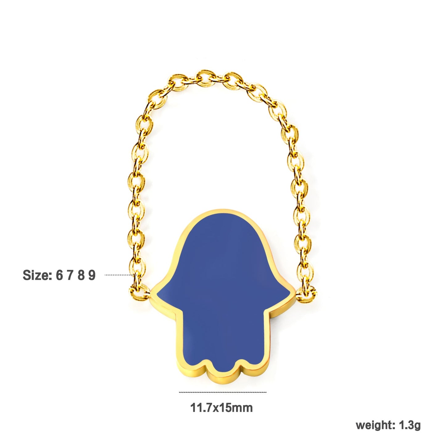 11.7*15mm palm with light blue/pink/dark blue oil drip soft ring Gold color asonjewelry