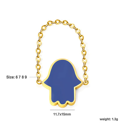 11.7*15mm palm with light blue/pink/dark blue oil drip soft ring Gold color asonjewelry