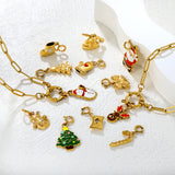 10*20mm Christmas Candy Cane with 7mm Spring Clip Accessory Gold